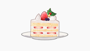 苺のショートケーキのイラスト
