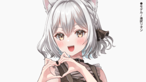 猫耳ハートを作る手のイラスト