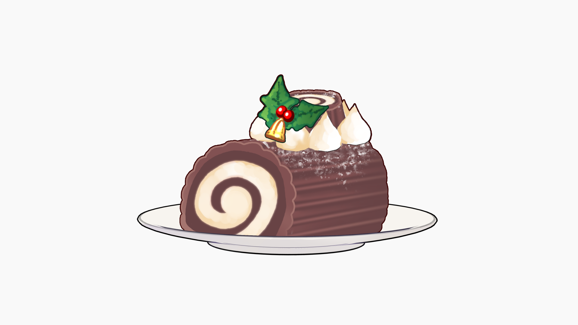 ブッシュドノエルのイラスト | おててやさん