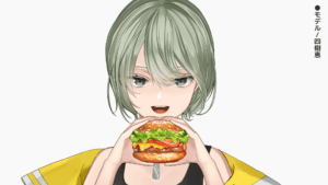 ハンバーガーを持つ手のイラスト