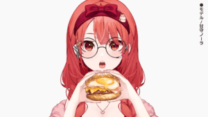 ベーコンエッグバーガー・月見バーガーを持つ手