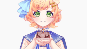 【有料】くまのマカロンを持つ手のイラスト