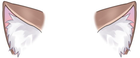 猫耳(茶・黒・白)のイラスト
