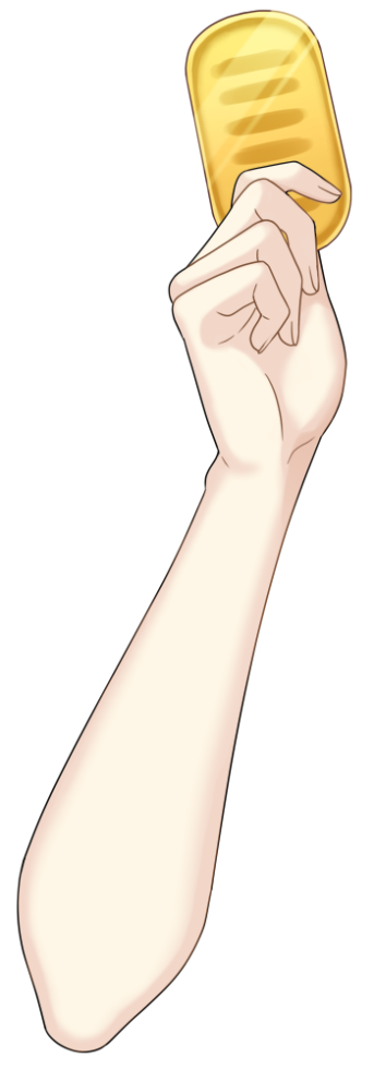 小判を持つ手のイラスト