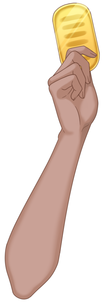 小判を持つ手のイラスト