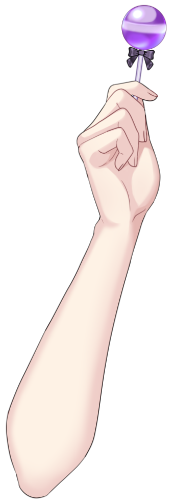 キャンディを持つ手のイラスト 紫