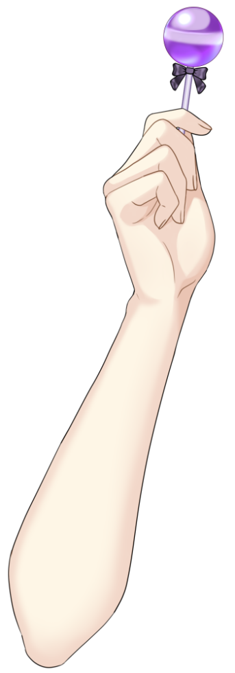 キャンディを持つ手のイラスト 紫