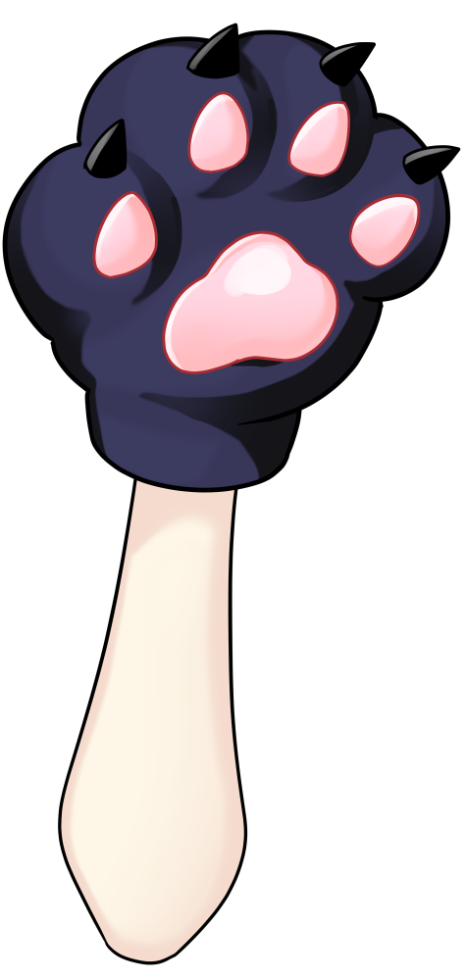猫の手袋をする手のイラスト