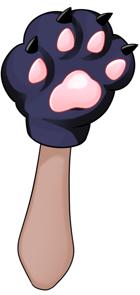 猫の手袋をする手のイラスト
