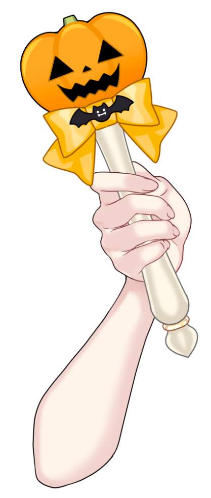 ハロウィンステッキを持つ手のイラスト
