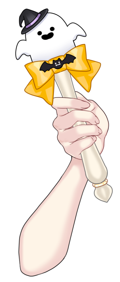 ハロウィンステッキを持つ手のイラスト