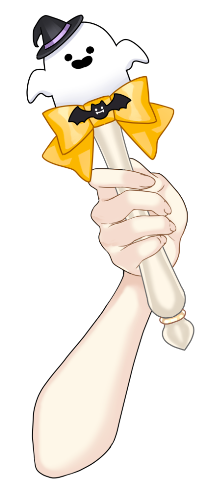 ハロウィンステッキを持つ手のイラスト