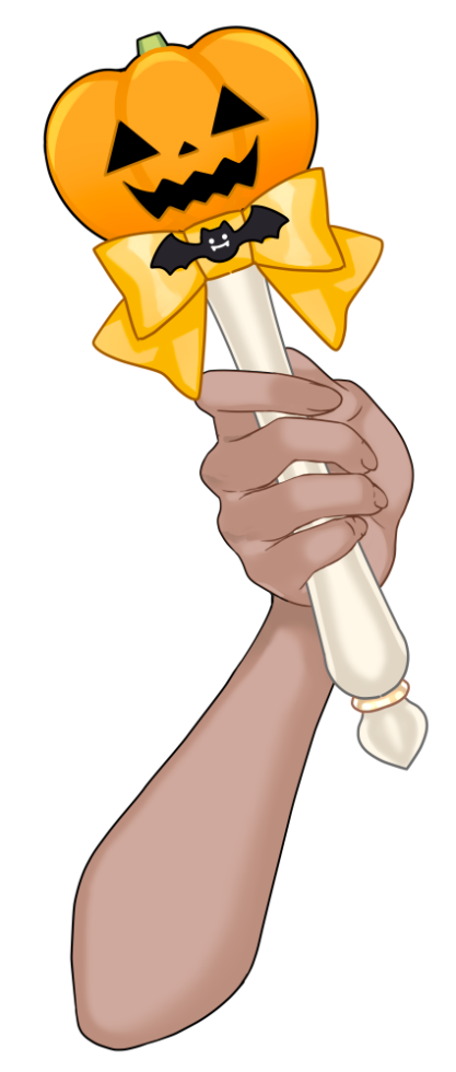 ハロウィンステッキを持つ手のイラスト