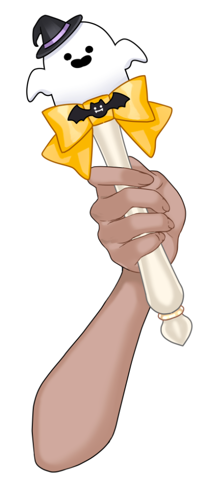 ハロウィンステッキを持つ手のイラスト
